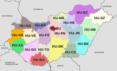 Kaart Hongarije