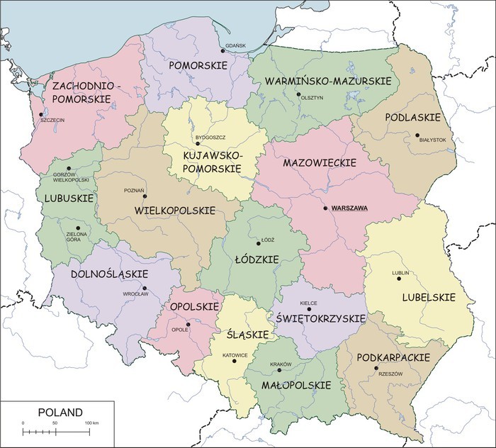Kaart Polen